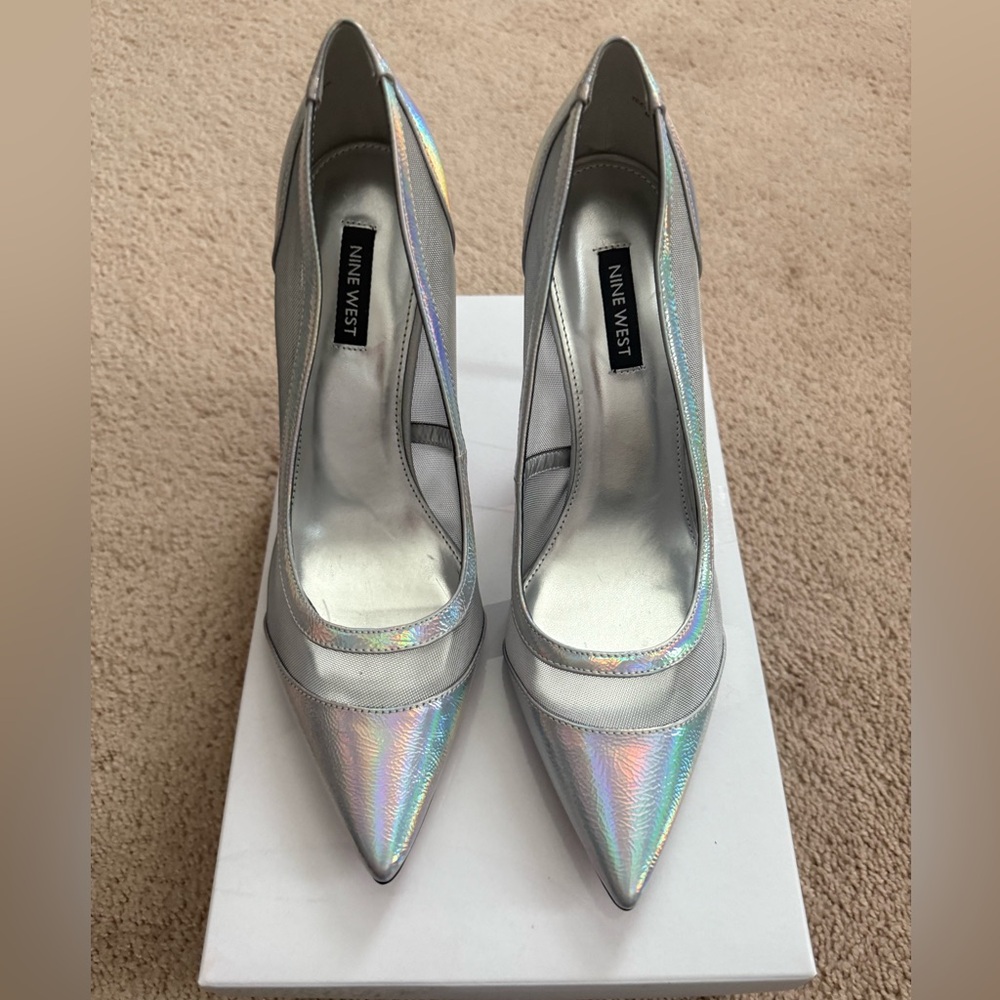 Nine West Silver Iridescent Stiletto Heels
